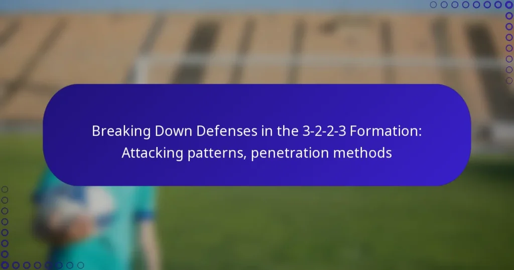 Breaking Down Defenses in the 3-2-2-3 Formation: Attacking patterns, penetration methods
