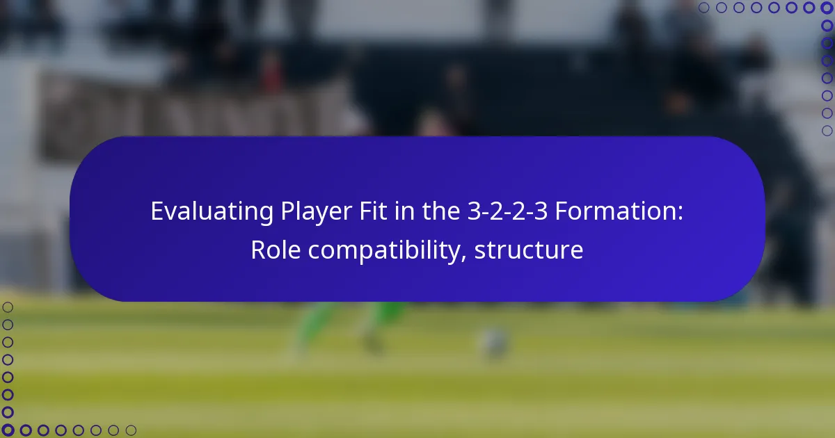 Evaluating Player Fit in the 3-2-2-3 Formation: Role compatibility, structure