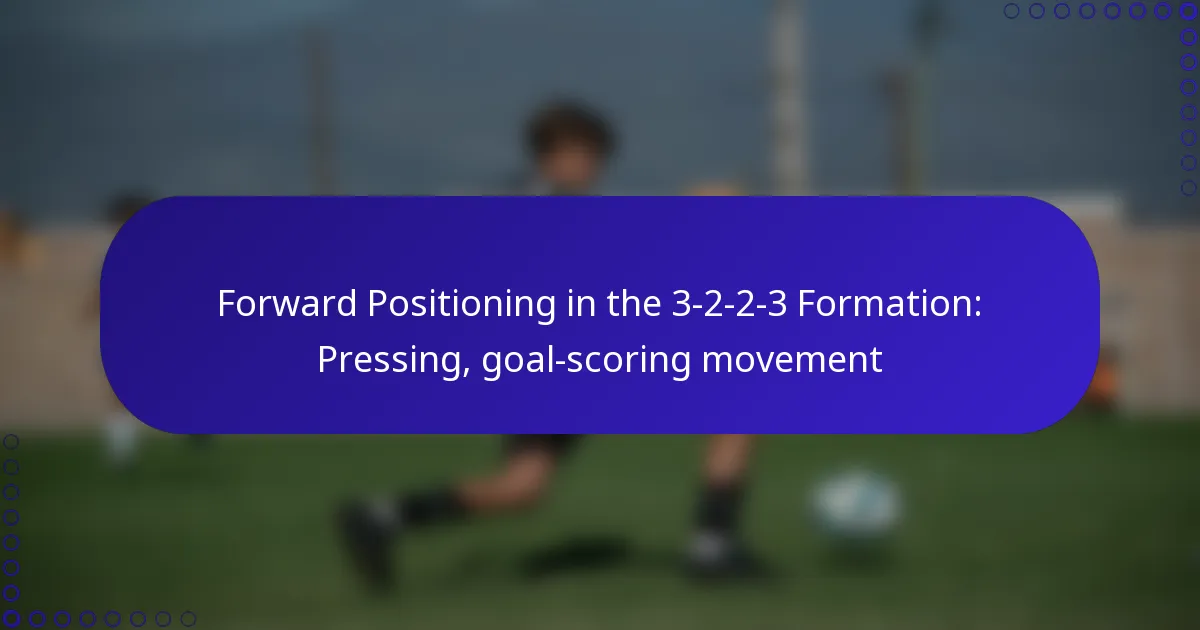 Forward Positioning in the 3-2-2-3 Formation: Pressing, goal-scoring movement