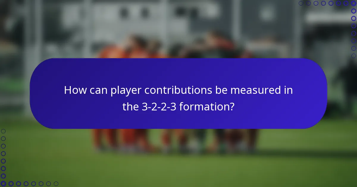 How can player contributions be measured in the 3-2-2-3 formation?