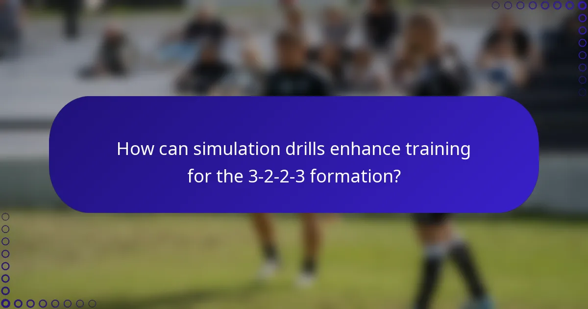 How can simulation drills enhance training for the 3-2-2-3 formation?