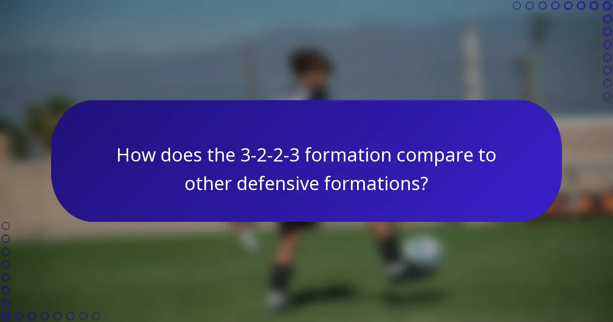How does the 3-2-2-3 formation compare to other defensive formations?