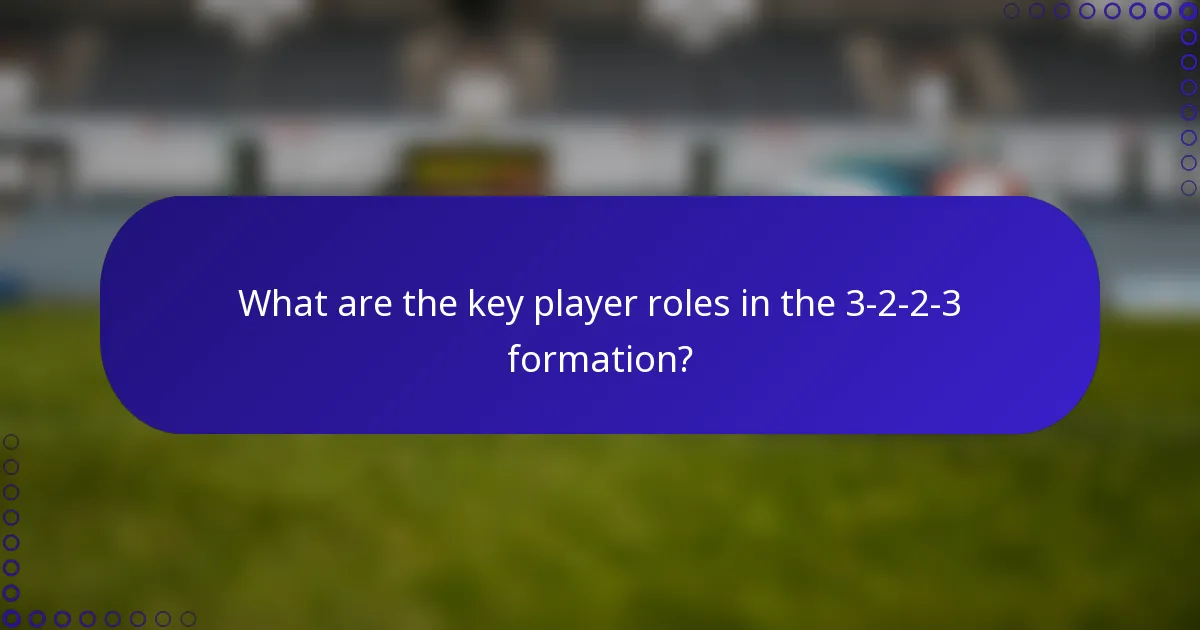 What are the key player roles in the 3-2-2-3 formation?
