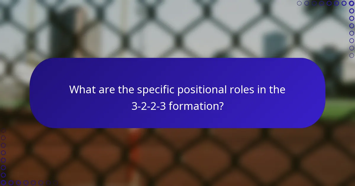 What are the specific positional roles in the 3-2-2-3 formation?