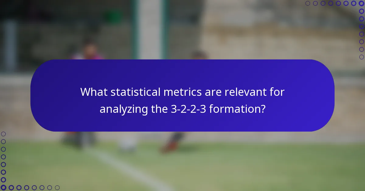 What statistical metrics are relevant for analyzing the 3-2-2-3 formation?